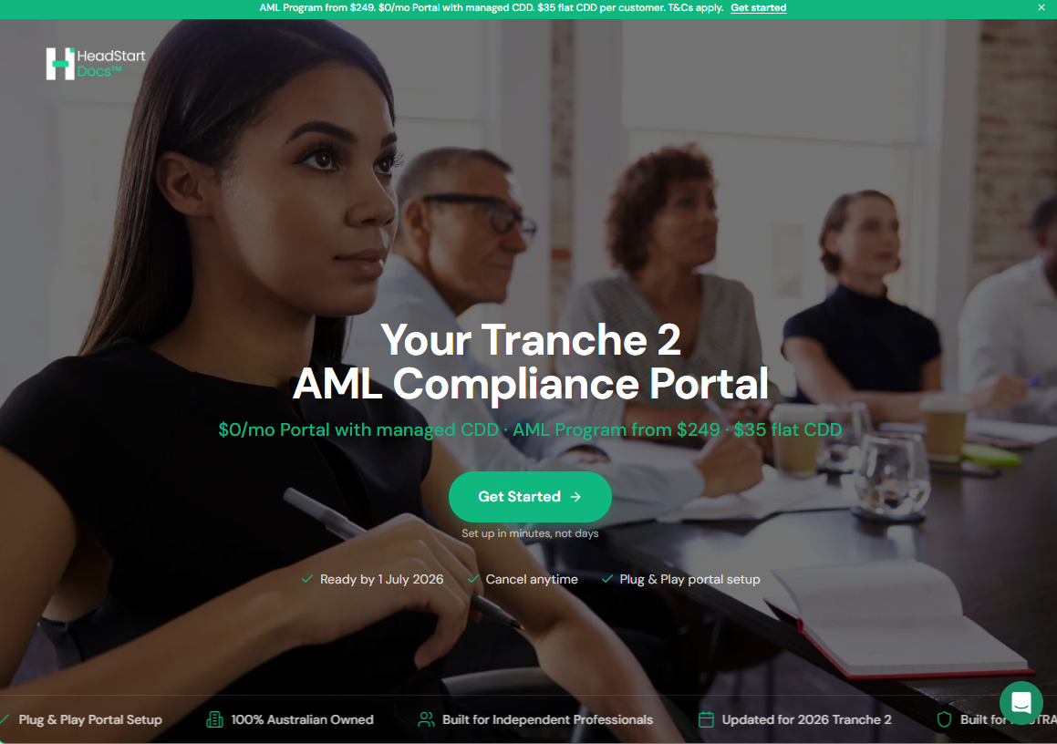 HeadStart Docs website showing Tranche 2 compliance documents