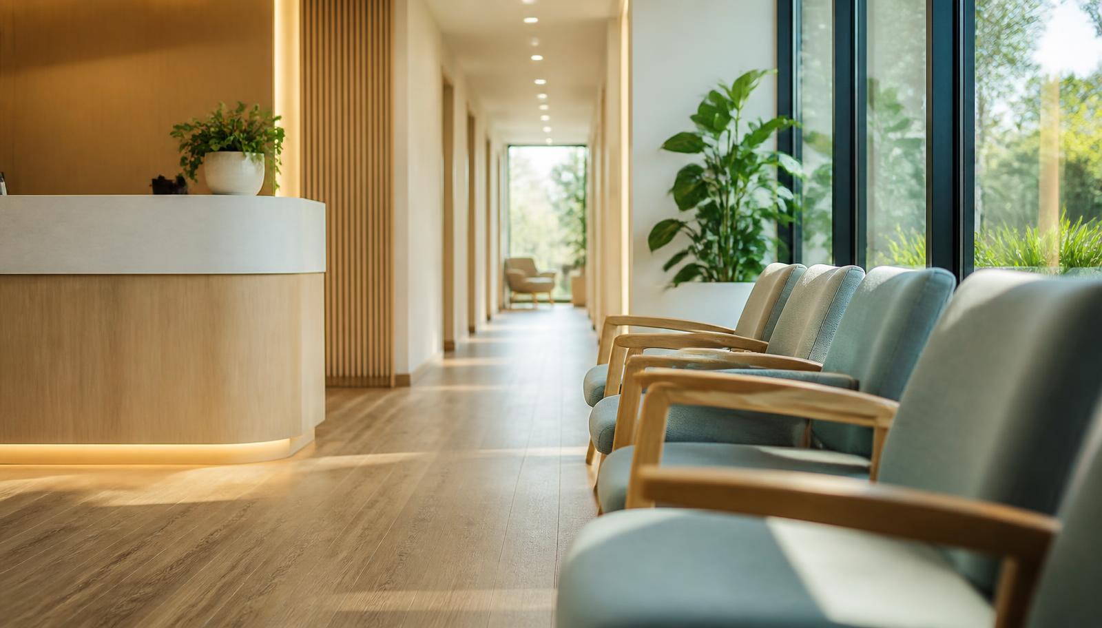 Reception of a modern allied health clinic, illustrating NDIS service agreement obligations for providers