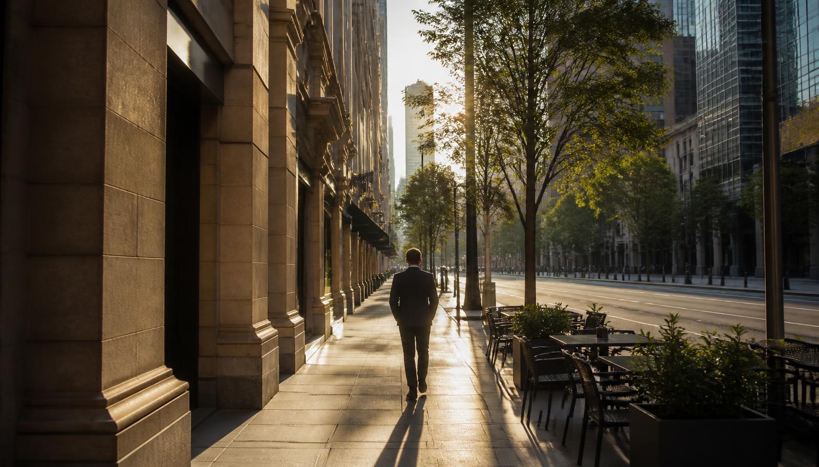 Brisbane CBD footpath in early morning light, illustrating the cost of a commercial lawyer